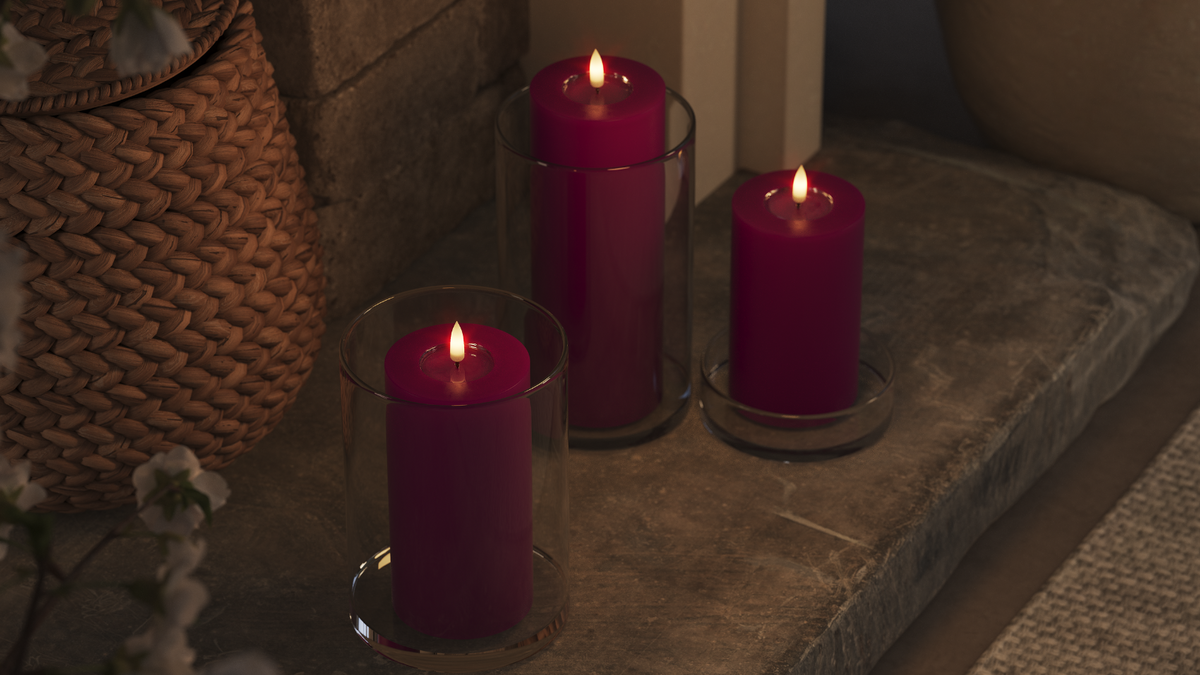 LED Blockljus Med naturtro LED flamma