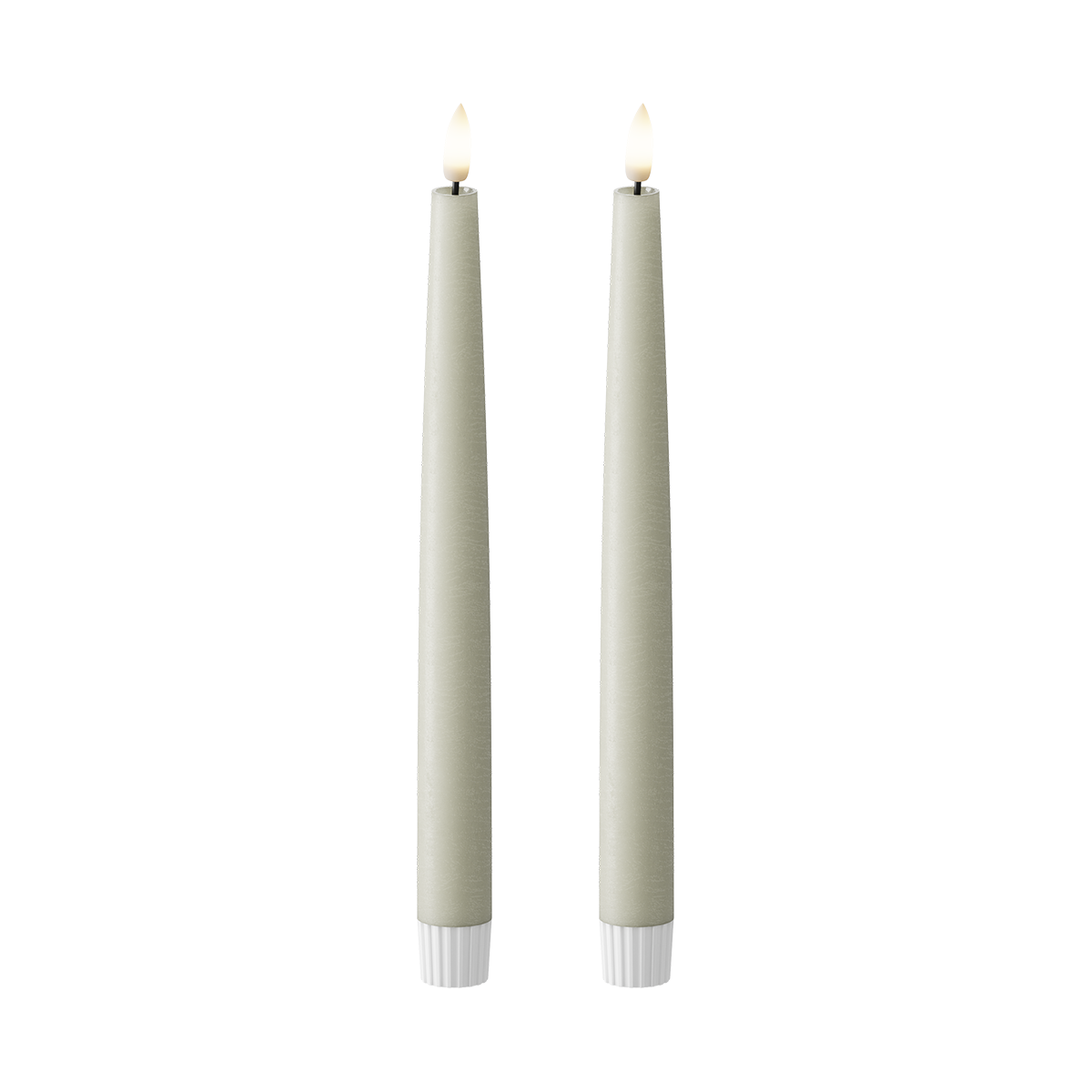 LED Kronlys 2 stk, Ø 2,2 x 25 cm Salviegrønn