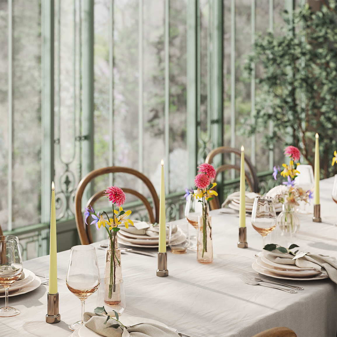 Primavera Vela afilada pacote 28 cm (4 peças)