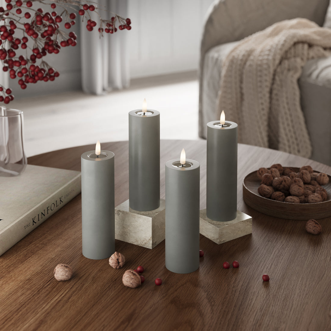 LED Blocklight Ø 5 x 15 cm Grå - 4 stk