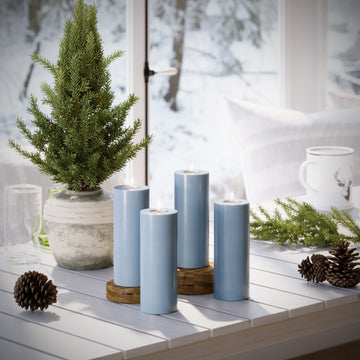 LED Blocklight Ø 7,5 x 20 cm Lodowy niebieski - 4 szt