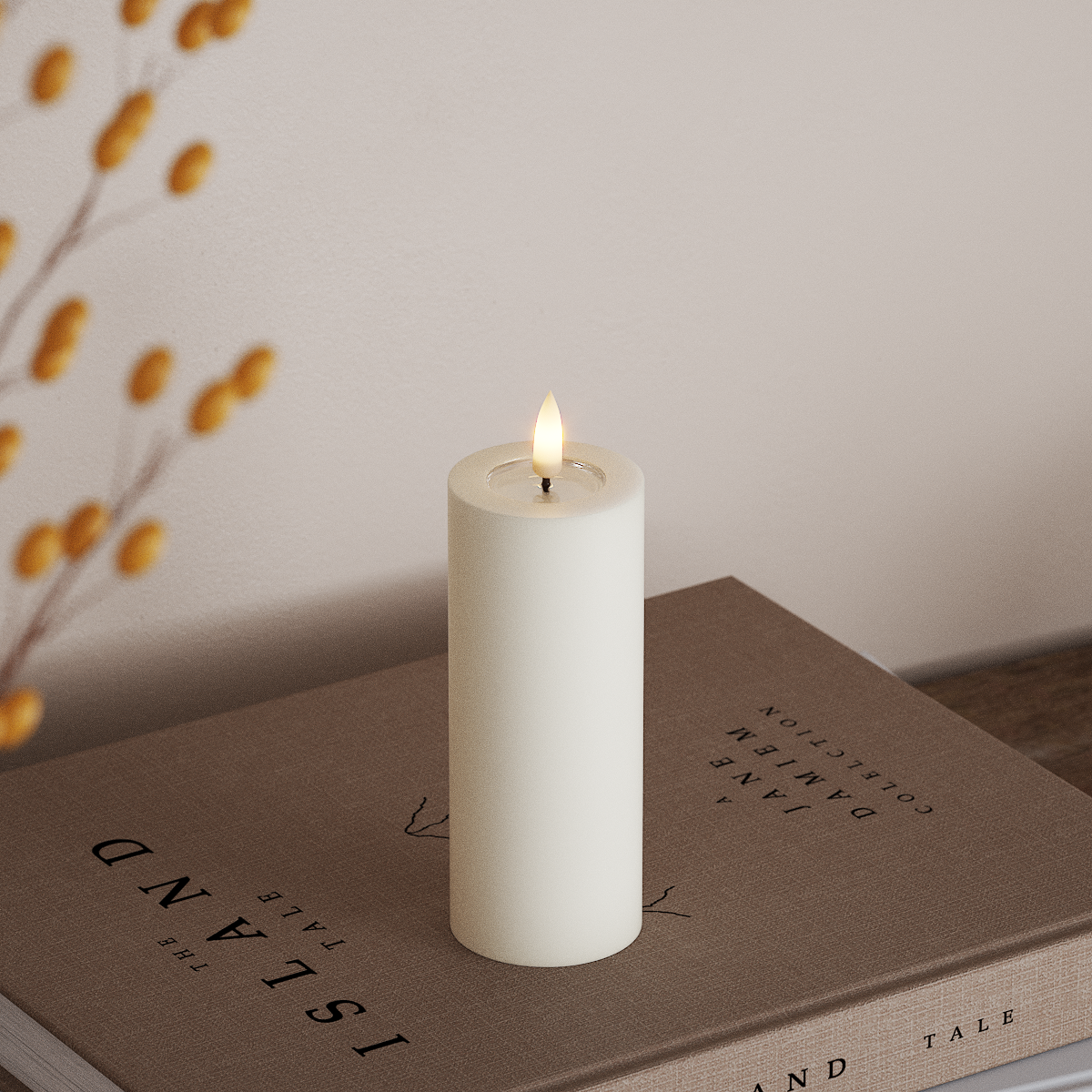 Deluxe Homeart Φωτιστικό μπλοκ LED Ø 5 x 12,5 cm Λευκό Φως μπλοκ LED 3