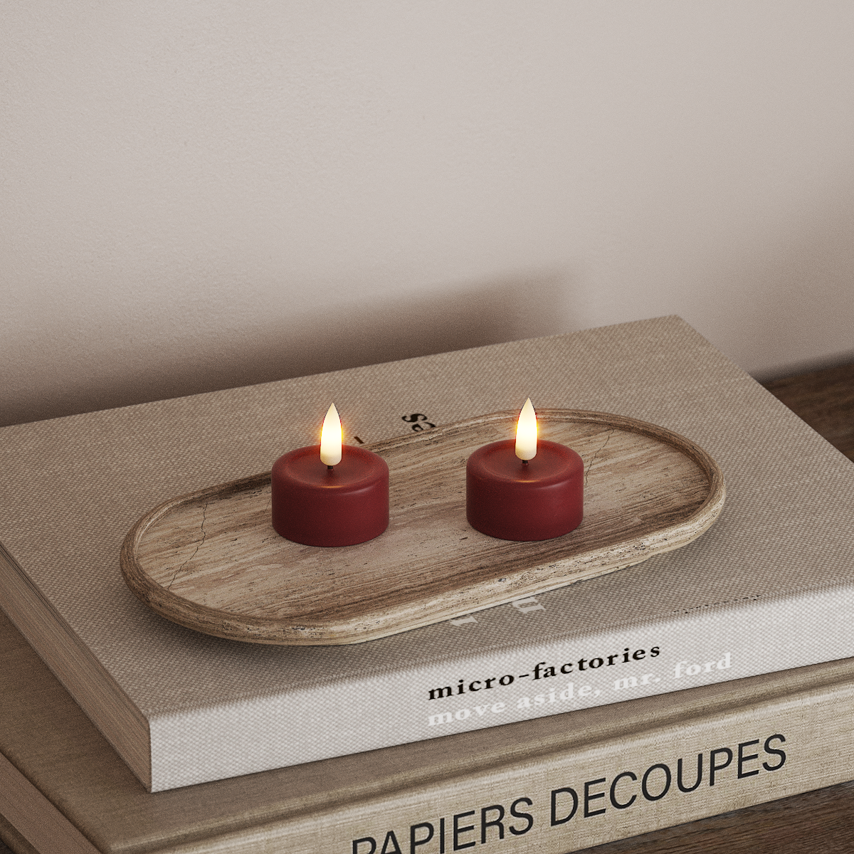 Deluxe Homeart Φωτιστικό τσαγιού LED 2 τεμ. Μπορντό Φωτάκι τσαγιού LED 3