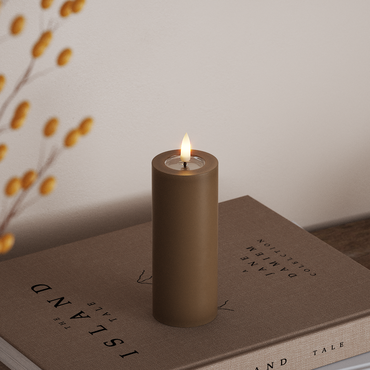 Deluxe Homeart LED blokové světlo Ø 5 x 12,5 cm Karamelová LED blokové světlo 3