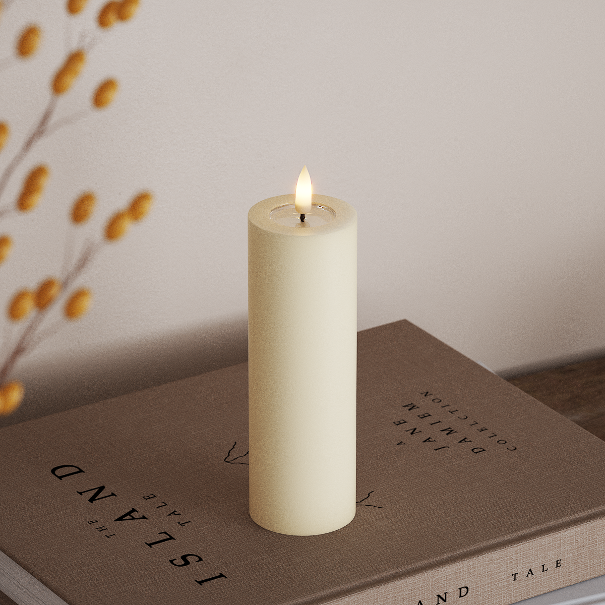 Deluxe Homeart LED plokkvalgusti Ø 5 x 15 cm Kreem LED-ploki tuli 3