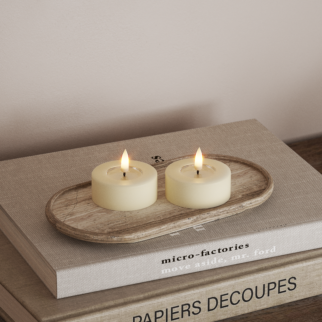 Deluxe Homeart LED Jumbo Fyrfadslys 2 stk. Store Cream LED jumbo fyrfadslys 4