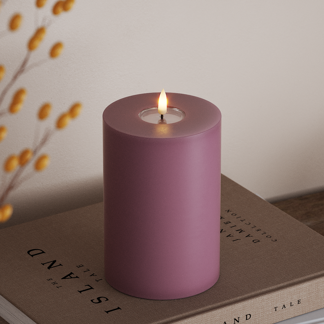 Deluxe Homeart LED blokové svetlo Ø 10 x 15 cm Svetlofialová LED blokové svetlo 4