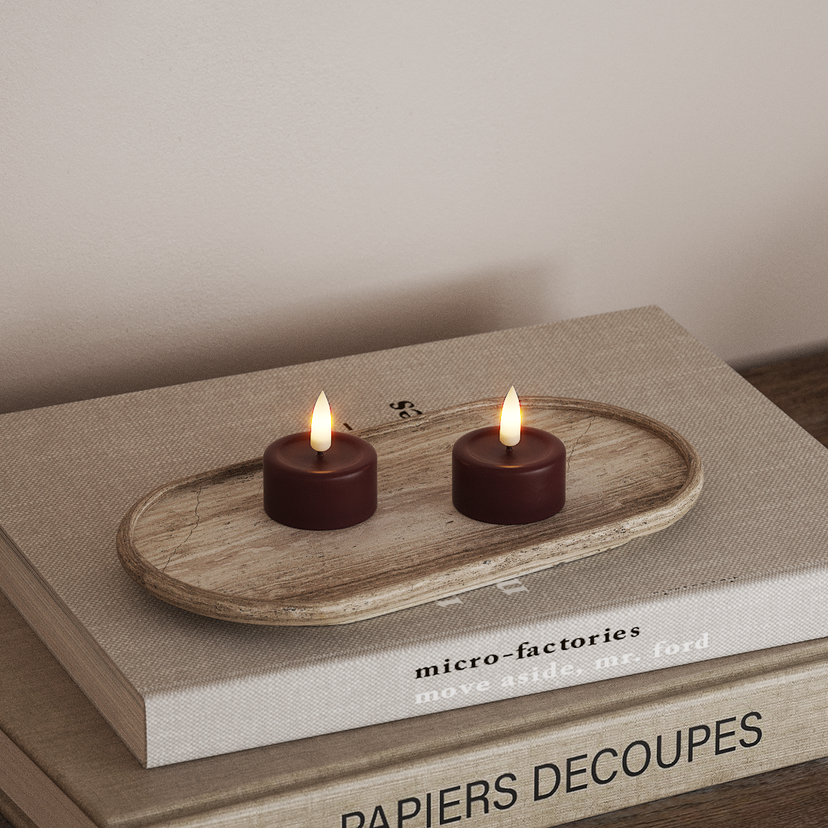 Deluxe Homeart LED Fyrfadslys 2 stk. Bourgogne LED fyrfadslys 3