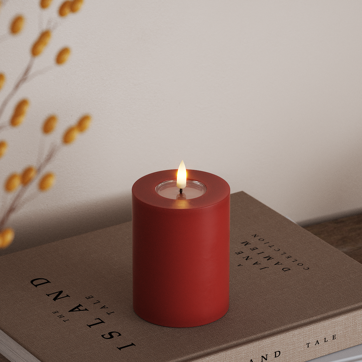 Deluxe Homeart LEDs Vela pilar Ø 7,5 x 10 cm Vermelho LEDs Vela pilar 3