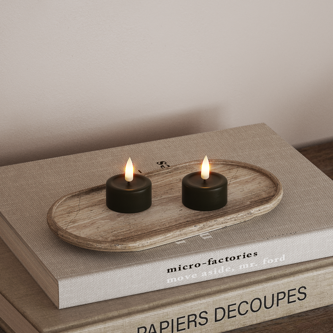 Deluxe Homeart LED čajová svíčka 2ks. Tmavě zelená LED čajová svíčka 4