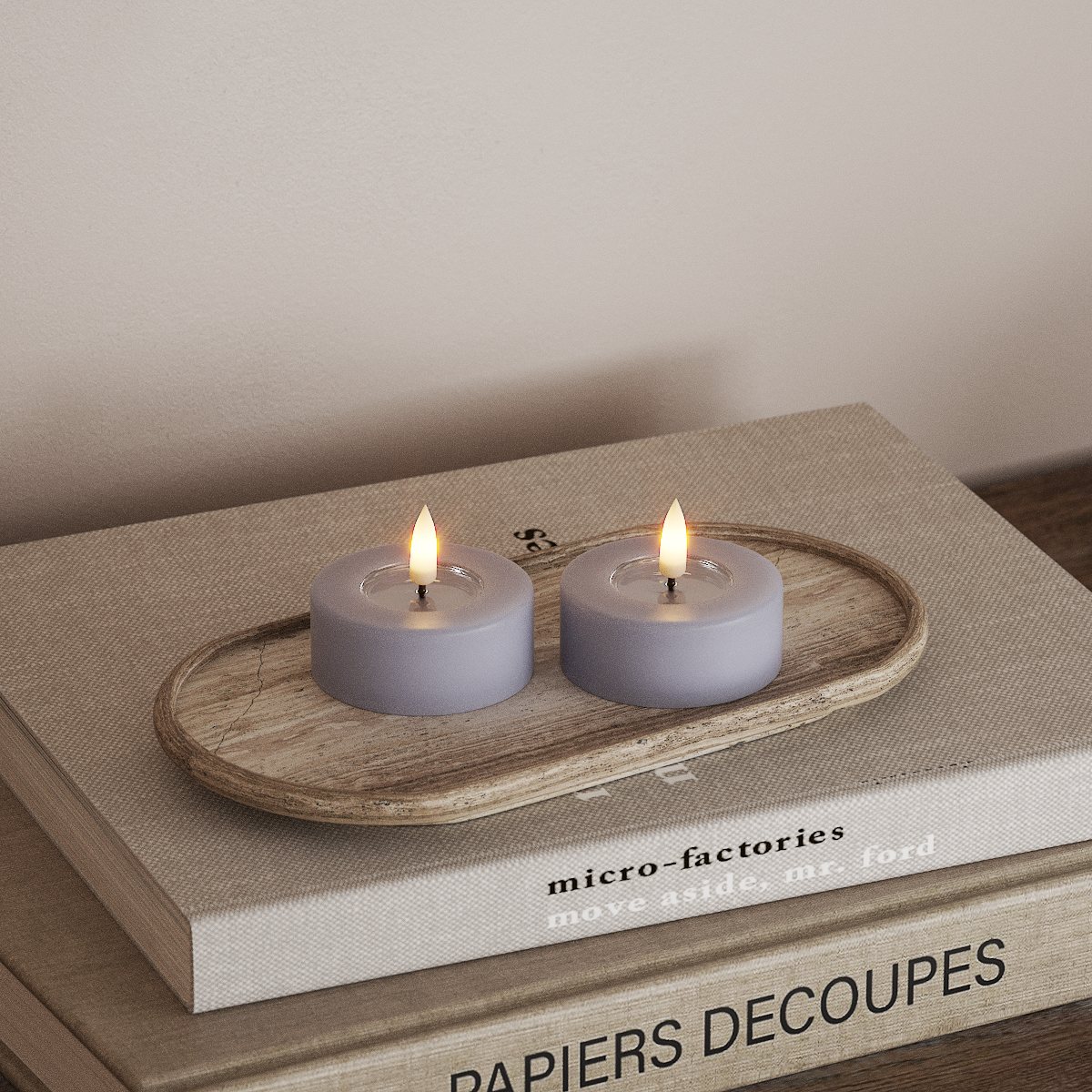 Deluxe Homeart Ρεσώ LED Jumbo 2 τεμ. Μεγάλο Ξεθωριασμένο μπλε Φωτάκι τσαγιού LED jumbo 3