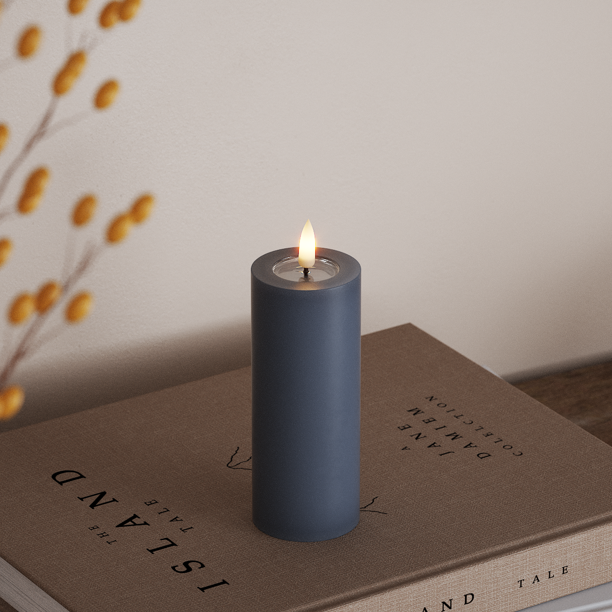 Deluxe Homeart Φωτιστικό μπλοκ LED Ø 5 x 12,5 cm Παγωμένο μπλε Φως μπλοκ LED 3