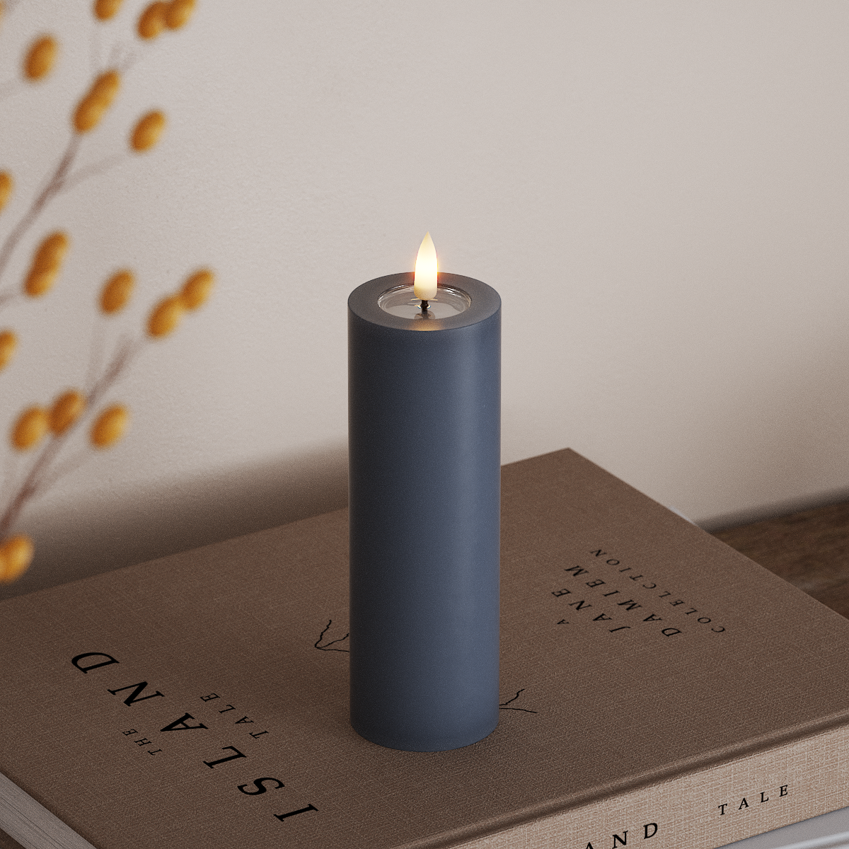 Deluxe Homeart Φωτιστικό μπλοκ LED Ø 5 x 15 cm Παγωμένο μπλε Φως μπλοκ LED 3