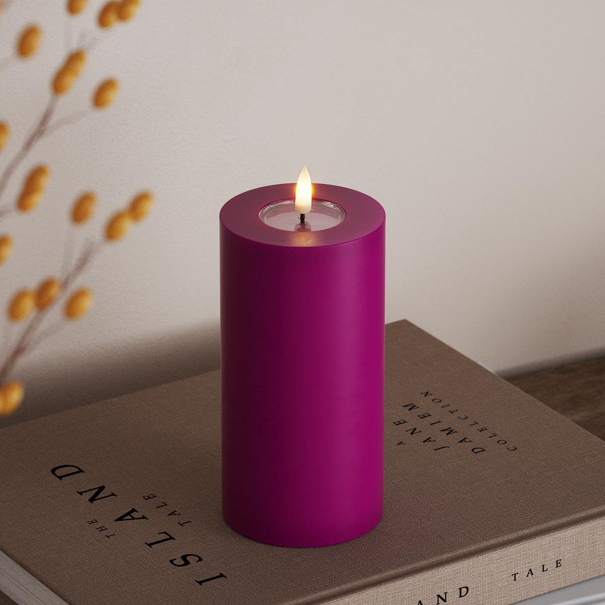 Deluxe Homeart LED blokové svetlo Ø 7,5 x 15 cm Fialová LED blokové svetlo 3