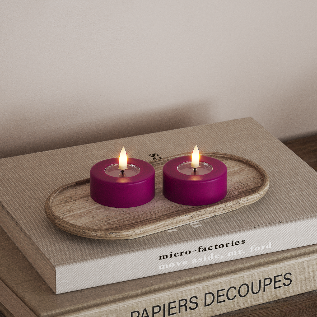 Deluxe Homeart LED Jumbo teeküünlad 2 tk. Suur Violett LED jumbo teevalgusti 3