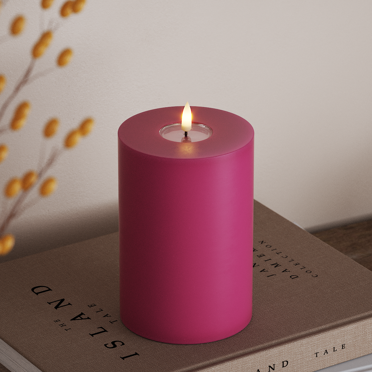 Deluxe Homeart LED blokové svetlo Ø 10 x 15 cm Purpurová LED blokové svetlo 3