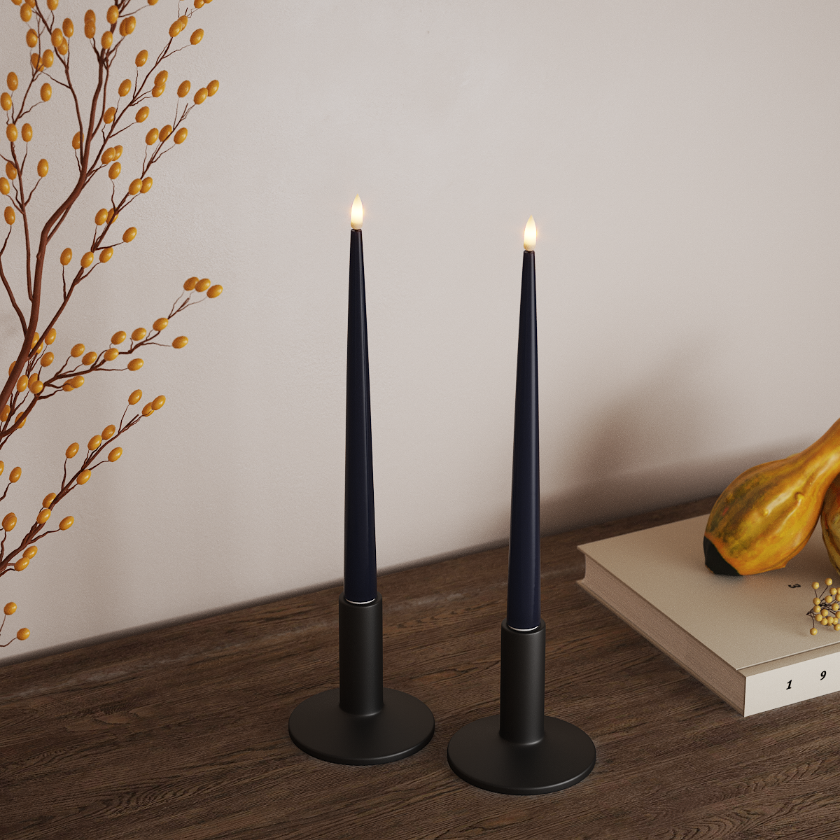 Deluxe Homeart LED Ljus Med Lack med Lack, 2 st 28 cm Kungsblå LED Ljus Med Lack 3