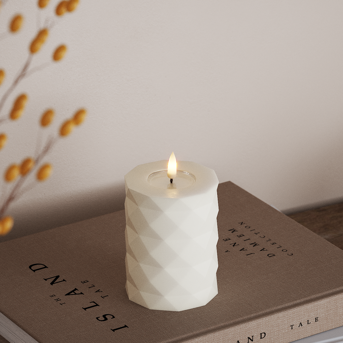 Deluxe Homeart Square LED Blockljus Ø 7,5 x 10 cm Vit LED Square 3