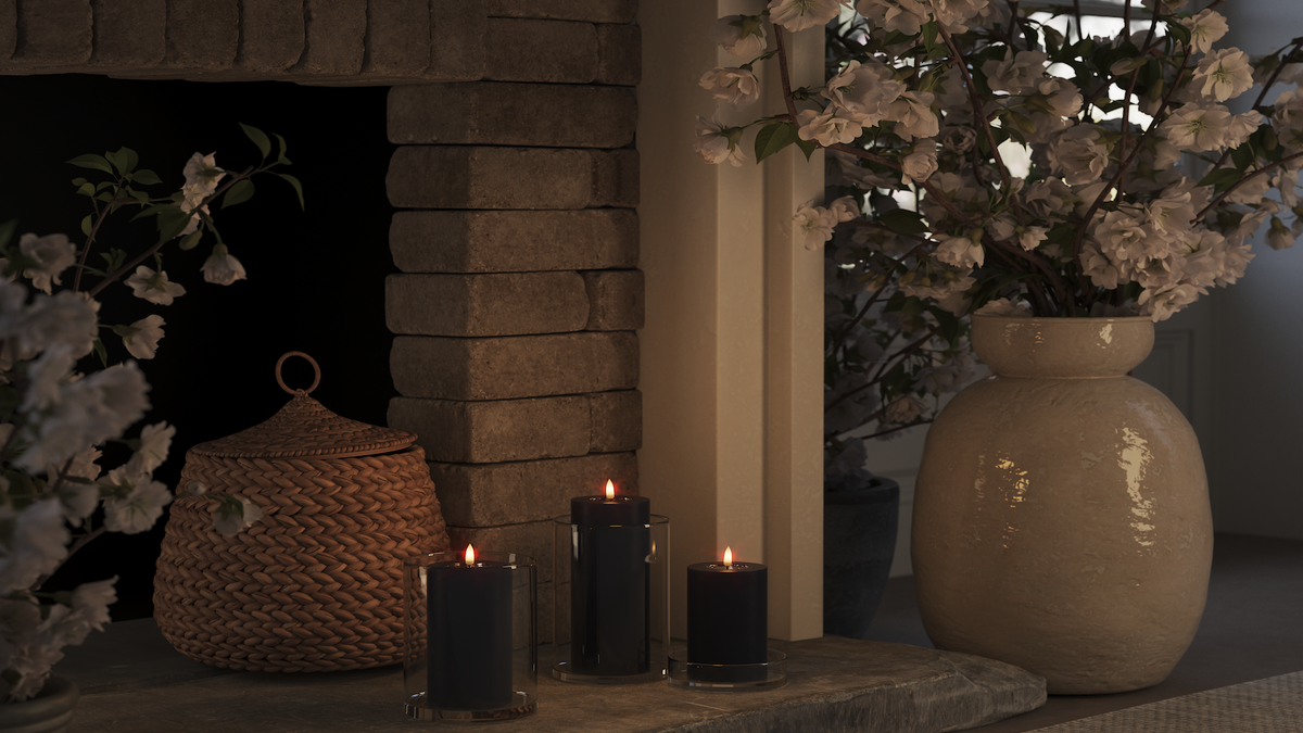 LED Blockljus Med naturtro LED flamma