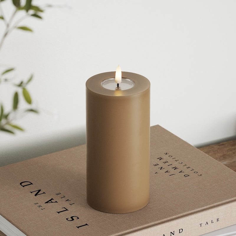 Deluxe Homeart Φωτιστικό μπλοκ LED Ø 7,5 x 15 cm Καραμέλα