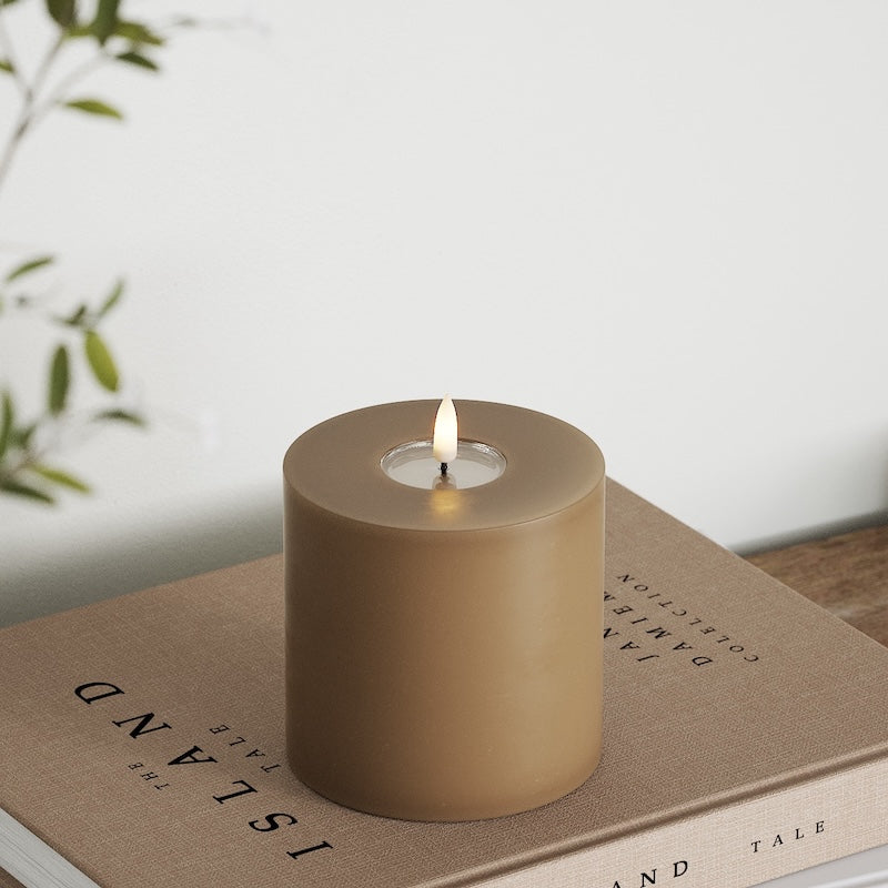 Deluxe Homeart LED plokkvalgusti Ø 10 x 10 cm Karamell