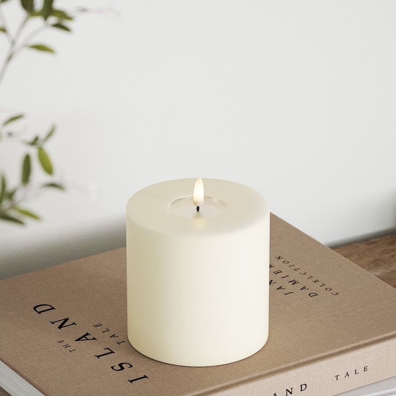 Deluxe Homeart Φωτιστικό μπλοκ LED Ø 10 x 10 cm Κρεμ