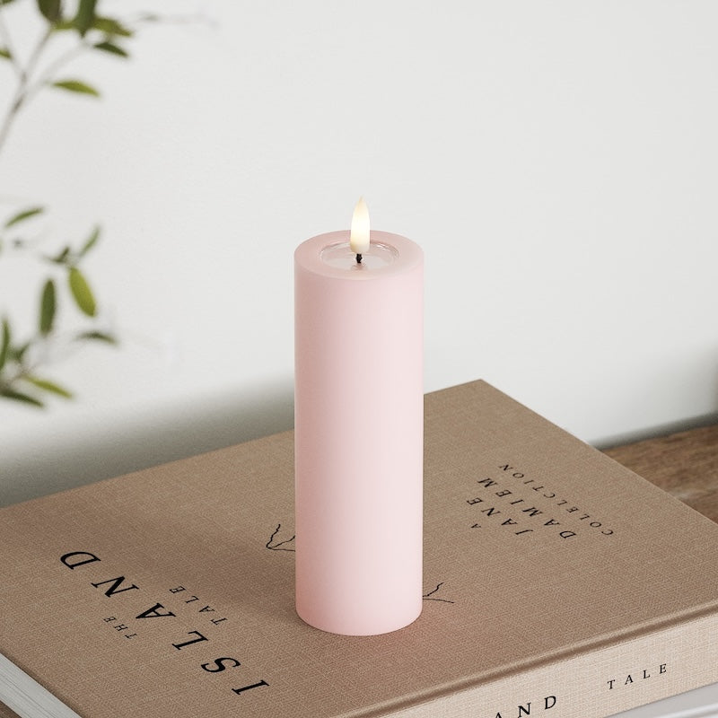 Deluxe Homeart Φωτιστικό μπλοκ LED Ø 5 x 15 cm Ανοιχτό ροζ