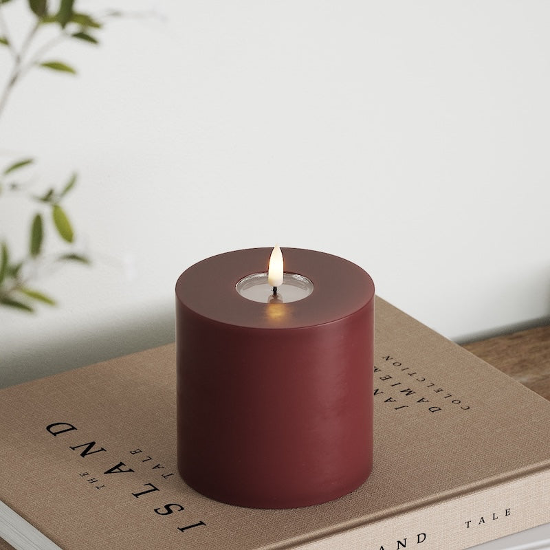 Deluxe Homeart LEDs Vela pilar Ø 10 x 10 cm Borgonha