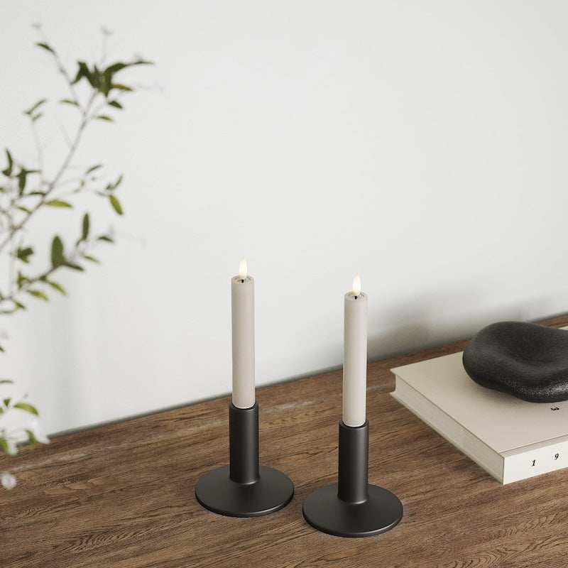 Deluxe Homeart LED Kronelys 2 stk, Ø 2 x 15 cm Sand