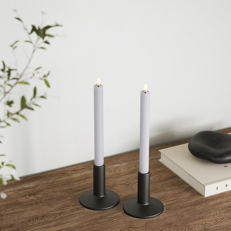 Deluxe Homeart LEDs Vela fina 2 peças, Ø 2 x 24 cm Azul empoeirado