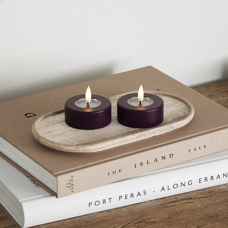 Deluxe Homeart LED Jumbo telys 2 stk. (Stor) Grå