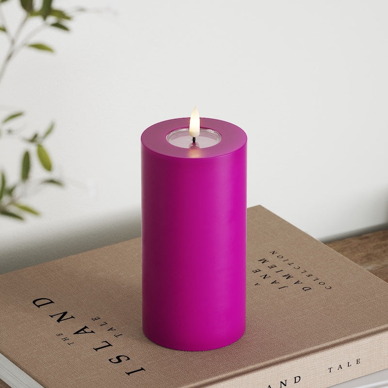 Deluxe Homeart LED blokové svetlo Ø 7,5 x 15 cm Fialová