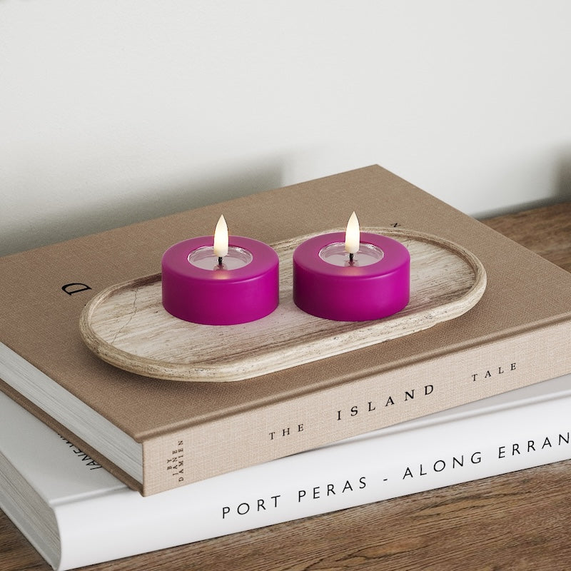 Deluxe Homeart LED Jumbo teeküünlad 2 tk. (Suur) Violett