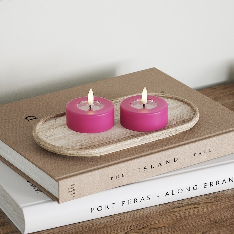 Deluxe Homeart LED Jumbo teeküünlad 2 tk. (Suur) Purpurpunane