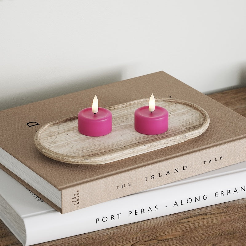 Deluxe Homeart LED Fyrfadslys 2 stk. Magenta