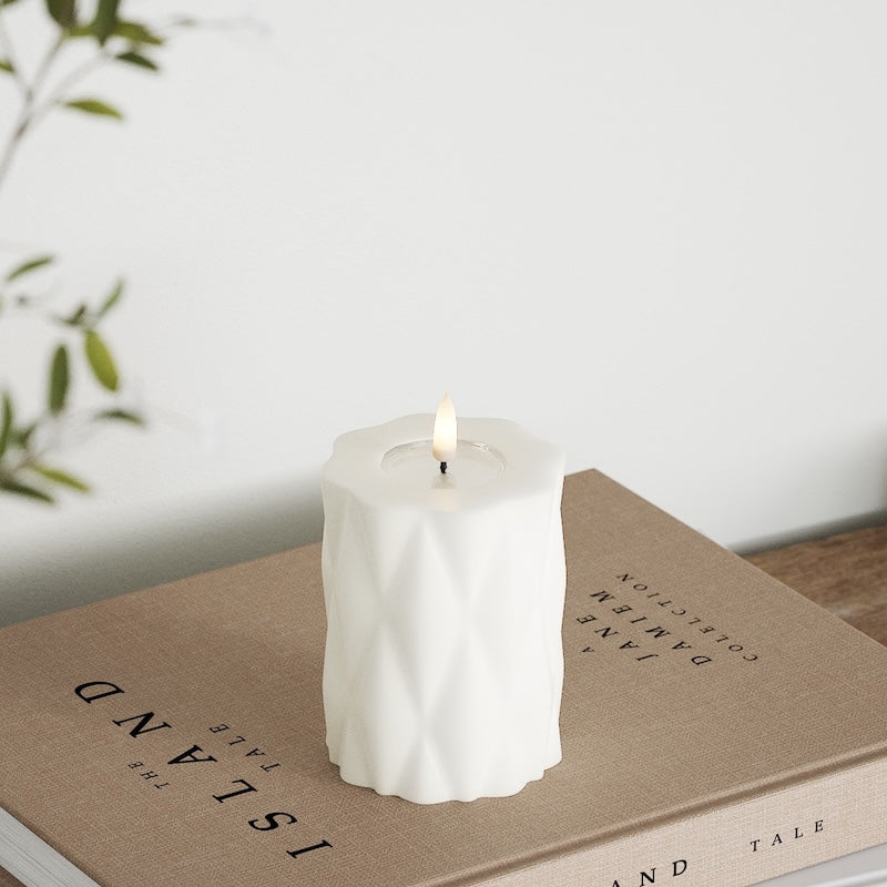 Deluxe Homeart Harlequin Φωτιστικό μπλοκ LED Ø 7,5 x 10 cm Λευκό