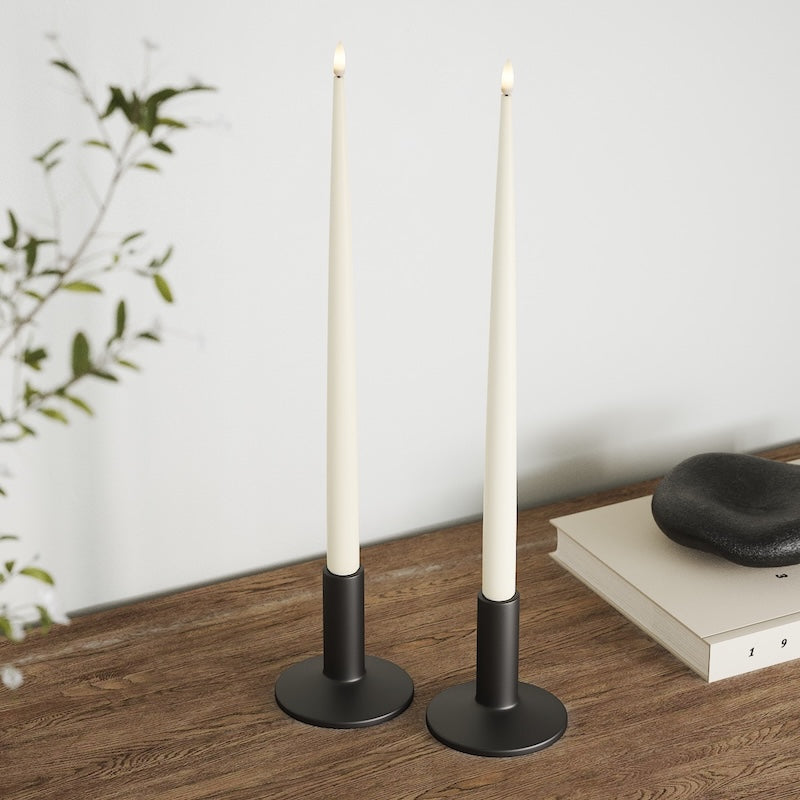 Deluxe Homeart LED svetlo na sviečku s lakom, 2 ks (38 cm) Krémová