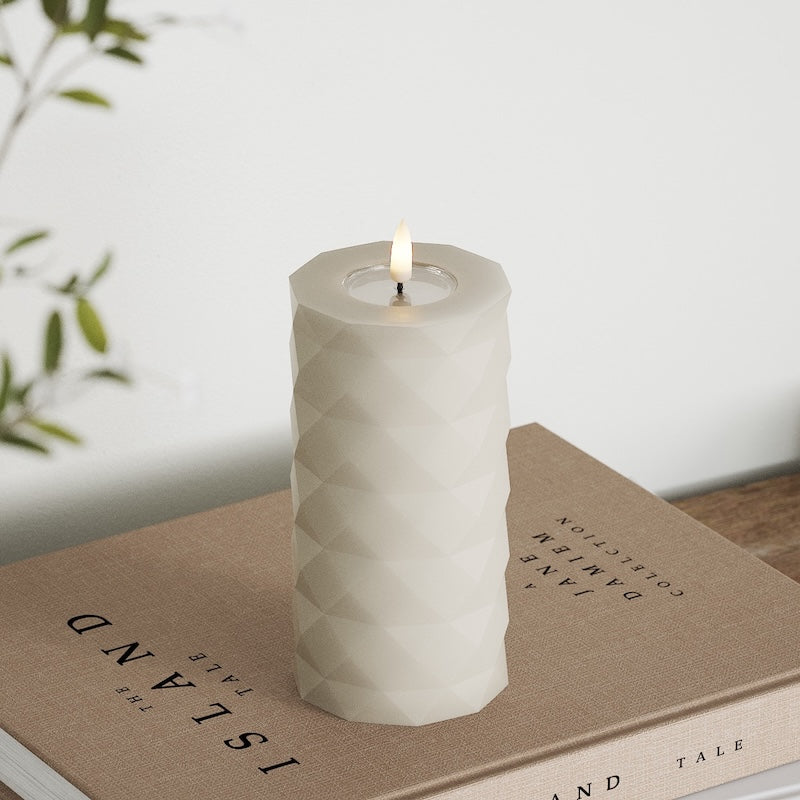 Deluxe Homeart Square LED blokové svetlo Ø 7,5 x 15 cm Piesková