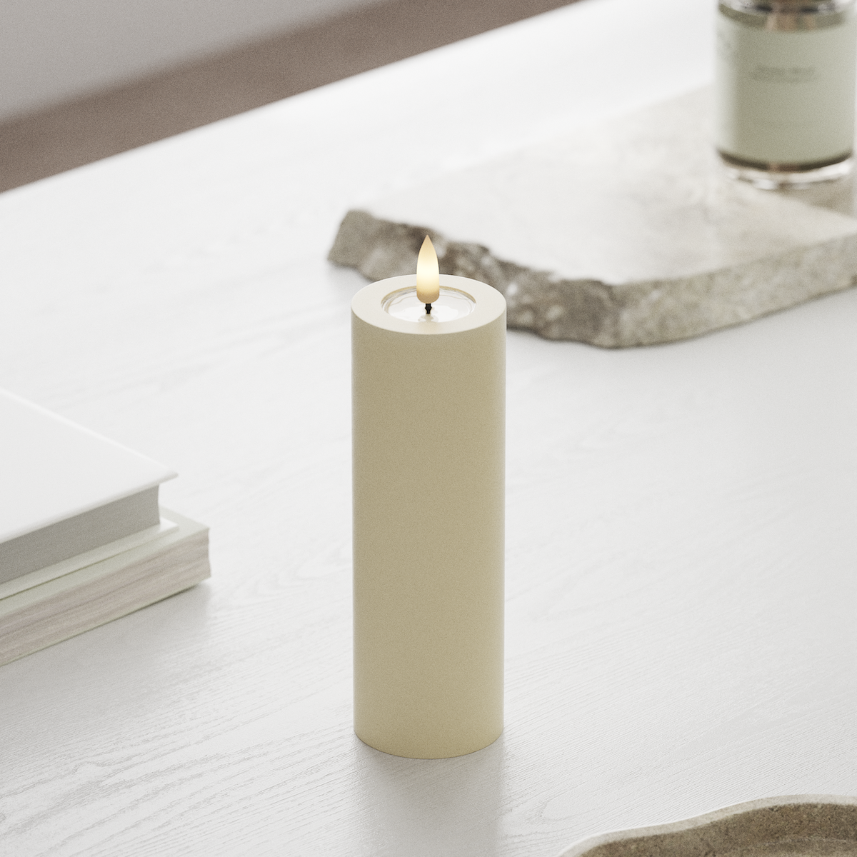 Deluxe Homeart LED plokkvalgusti Ø 5 x 15 cm Kreem LED-ploki tuli 1