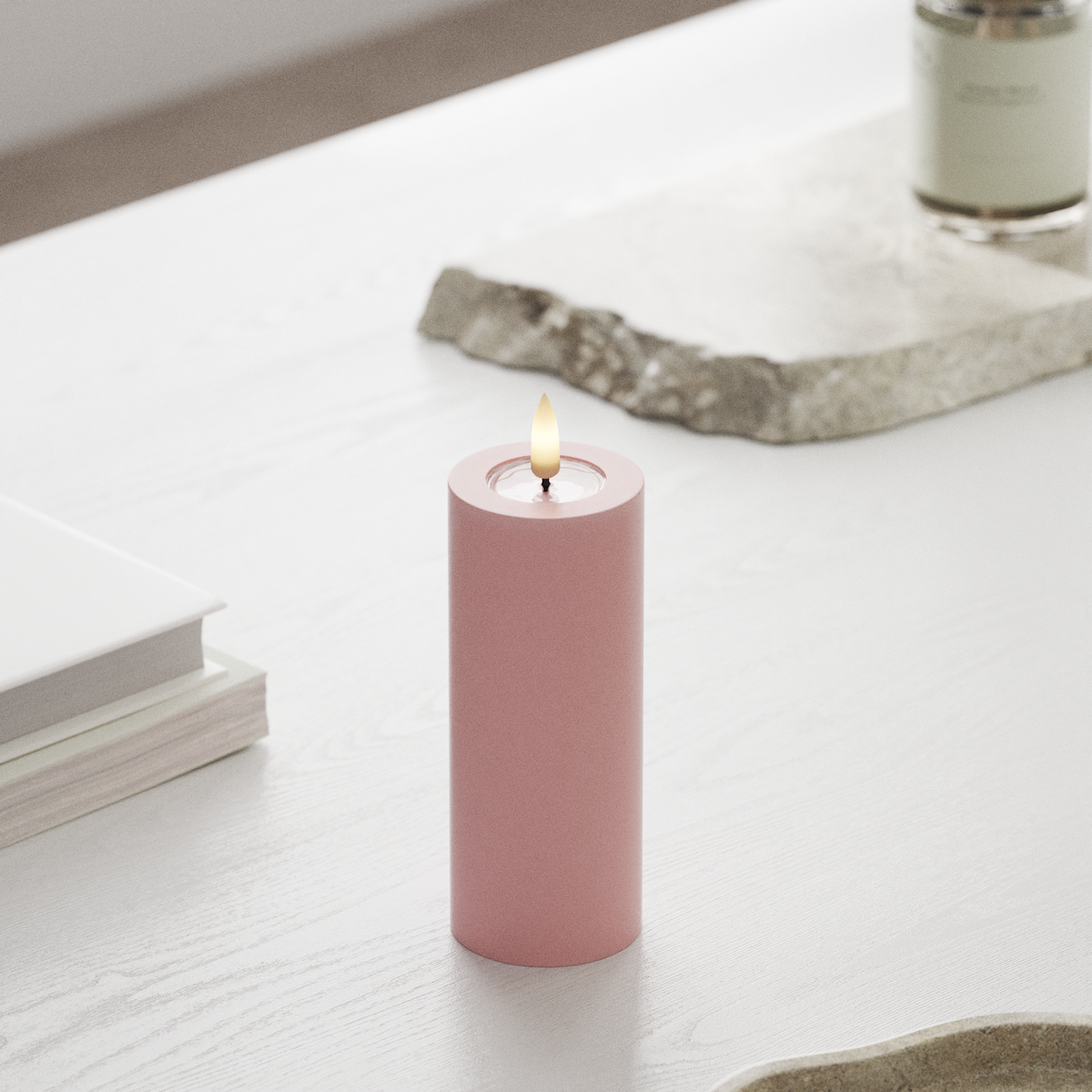 Deluxe Homeart LED blokové svetlo Ø 5 x 12,5 cm Svetloružová LED blokové svetlo 1