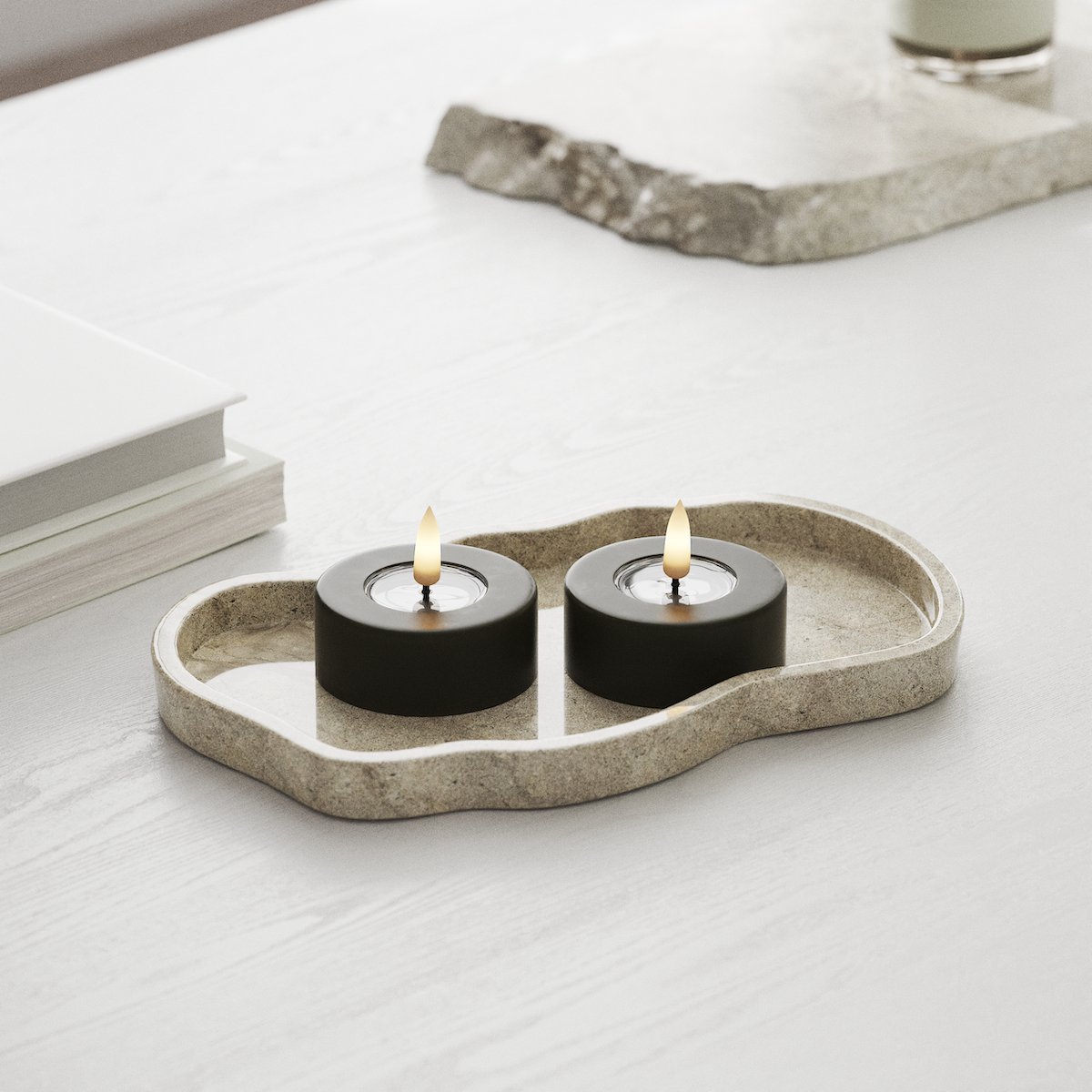 Deluxe Homeart LED Jumbo čajové sviečky 2 ks. Veľký Tmavozelená LED jumbo čajová sviečka 1