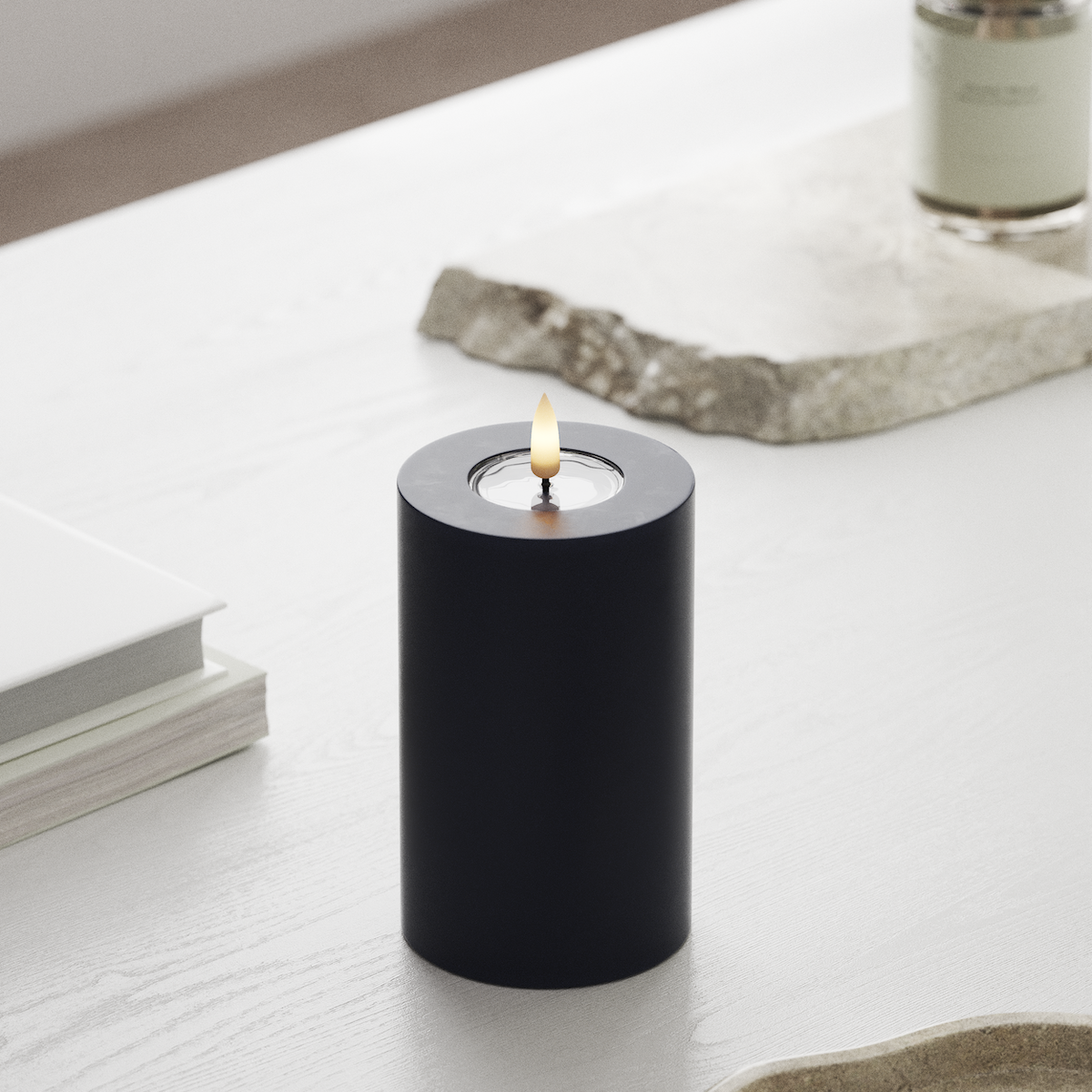 Deluxe Homeart LED Bloklys Ø 7,5 x 12,5 cm Kongeblå LED bloklys 1