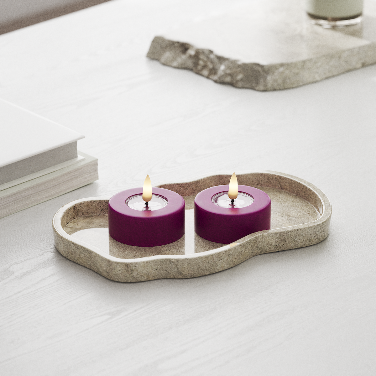 Deluxe Homeart LED Jumbo teeküünlad 2 tk. Suur Violett LED jumbo teevalgusti 1