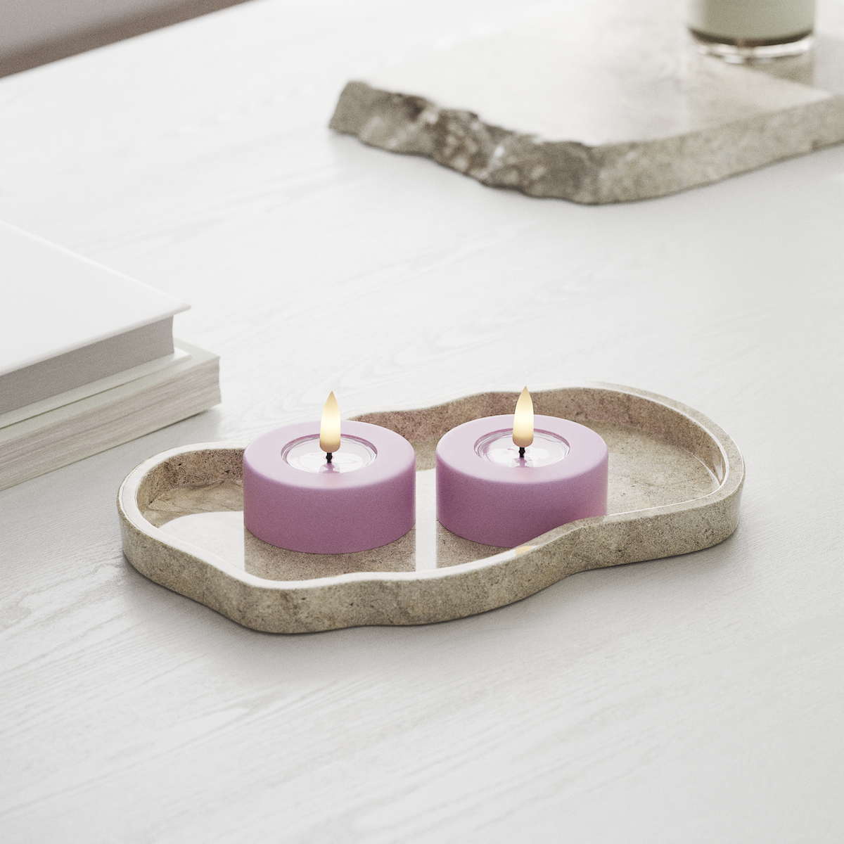 Deluxe Homeart LED Jumbo Värmeljus 2 stycken Large Lavendel LED jumbo Värmeljus 1