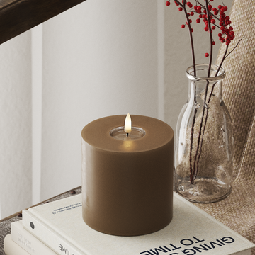 Deluxe Homeart LED plokkvalgusti Ø 10 x 10 cm Karamell LED-ploki tuli 4