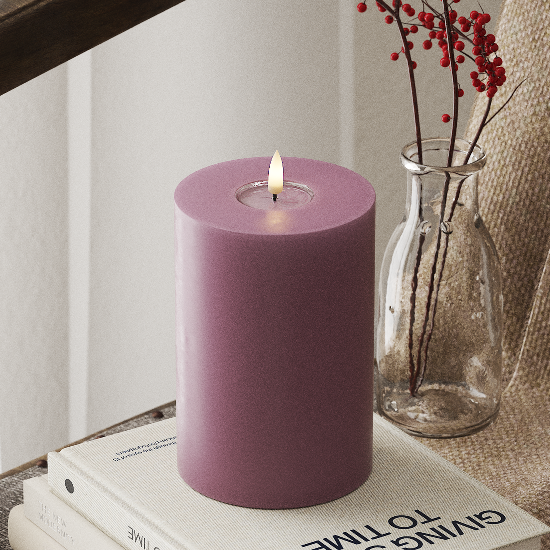 Deluxe Homeart LED blokové svetlo Ø 10 x 15 cm Svetlofialová LED blokové svetlo 4