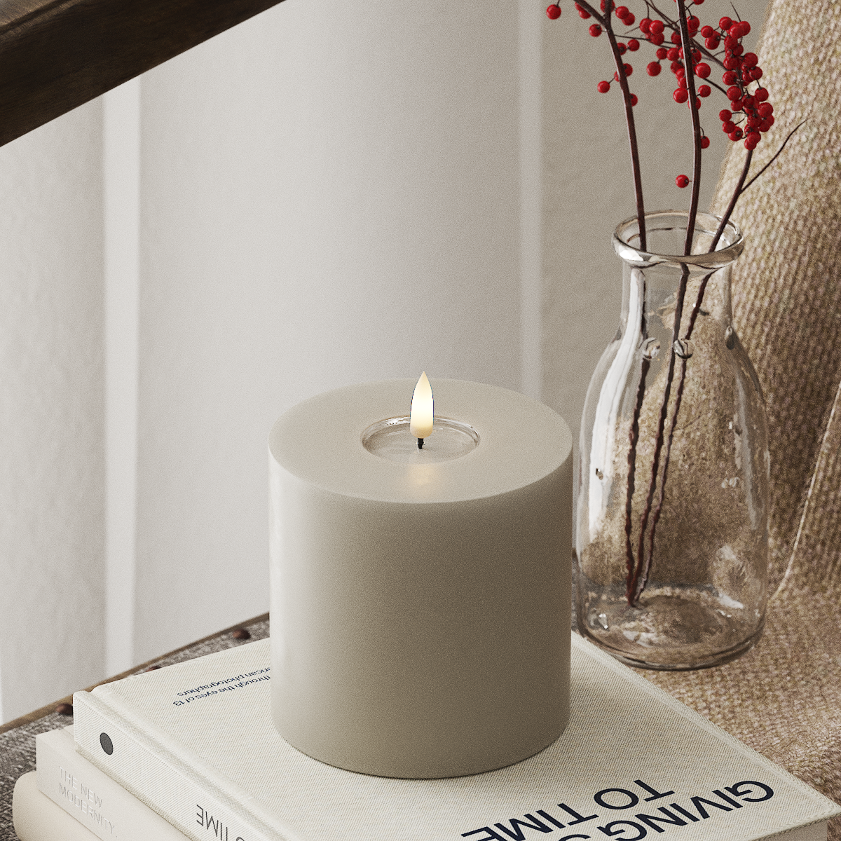 Deluxe Homeart Φωτιστικό μπλοκ LED Ø 10 x 10 cm Άμμος Φως μπλοκ LED 4