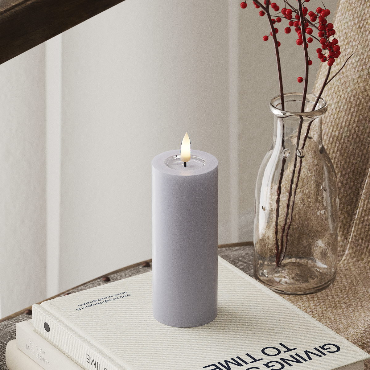 Deluxe Homeart LED blokové svetlo Ø 5 x 12,5 cm Prašnomodrá LED blokové svetlo 4