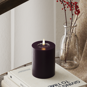 Deluxe Homeart Φωτιστικό μπλοκ LED Ø 7,5 x 10 cm Σκούρο μωβ Φως μπλοκ LED 4