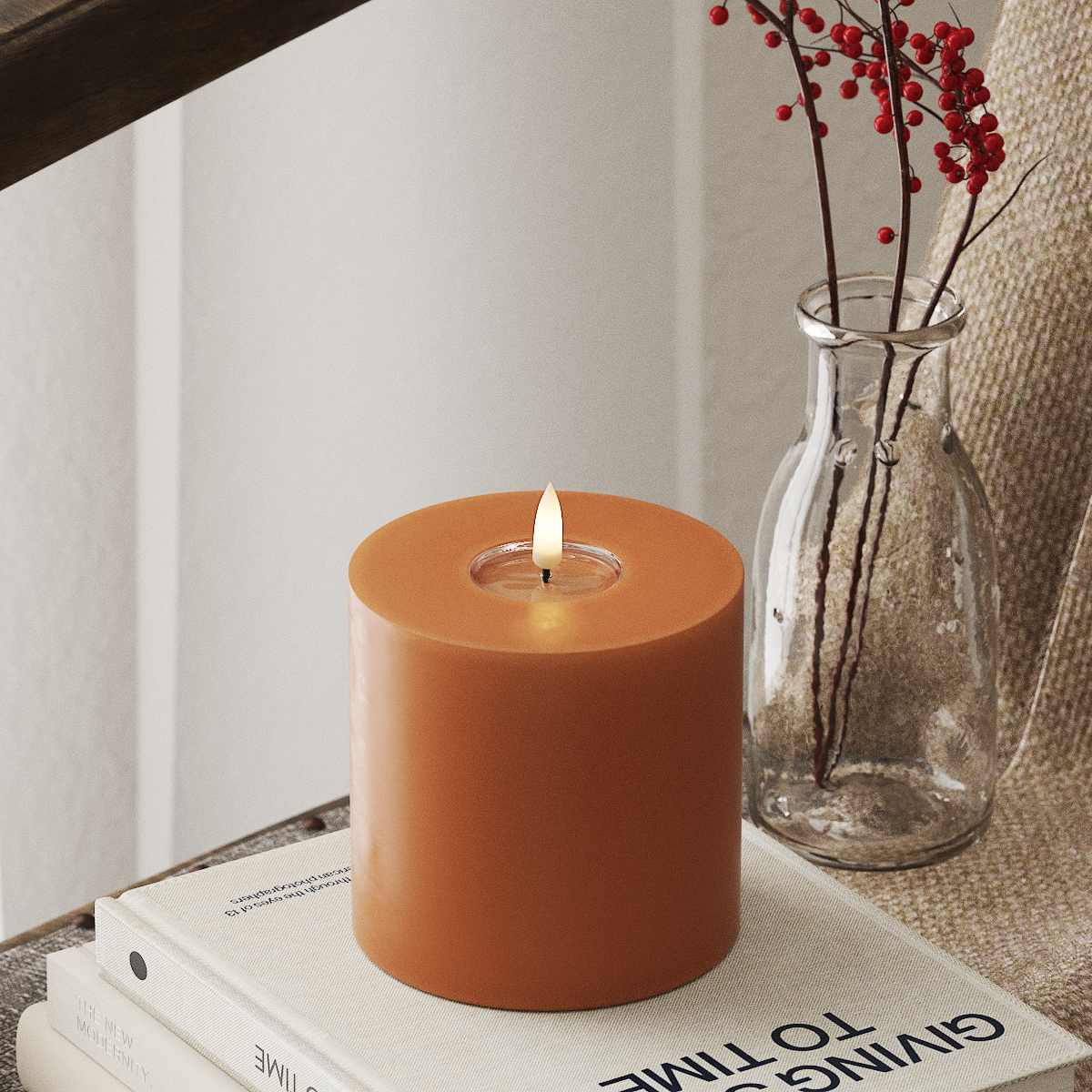 Deluxe Homeart LED blokové svetlo Ø 10 x 10 cm Oranžová LED blokové svetlo 4